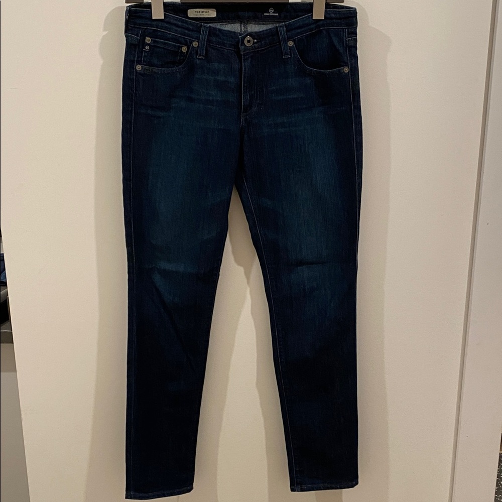 AG Adriano Goldschmied Deep Indigo The Stilt Straight Leg Jeans